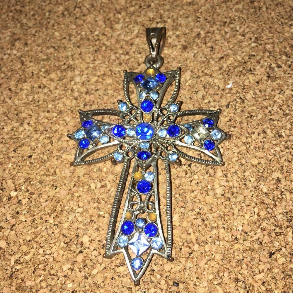 beautiful vintage large cross necklace pendant